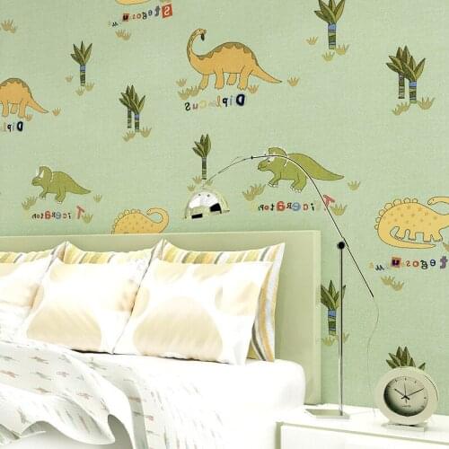 WELLYU Children 's room dinosaur pattern environmental protection cloth wallpaper free of formaldehyde wallpaper
