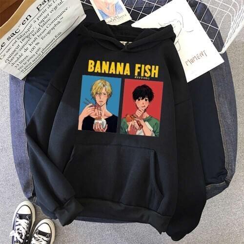 New Fashion Japanese Anime BANANA FISH Hoodie Unisex Fleece Hoodies Casual Clothing Pullover Sweatshirt Long Sleeve SUNOWE