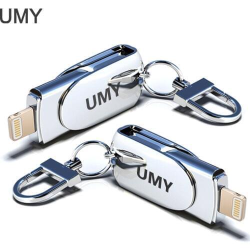 UMY usb flash for iphone high quality pendrive metal cle usb rectangle compatible with more than IOS7 otg flash drive