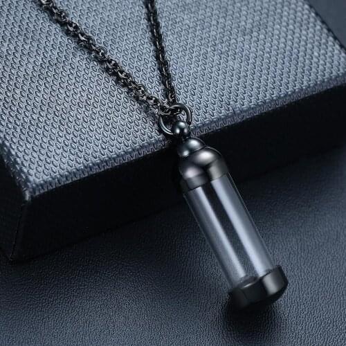 Screw Cap Charms Bottle Urn Pendant Necklace for Ashes Hair Cremation Casket