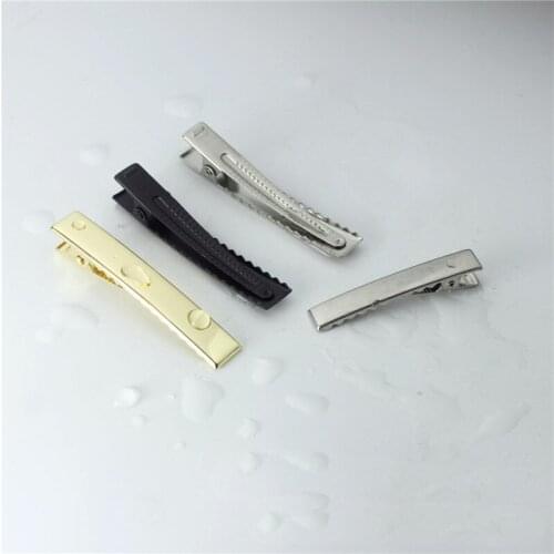 50pcs high-quality stainless steel Hair Clips Single Prong Alligator Hairpin Setting Accessories for DIY Jewelry Making