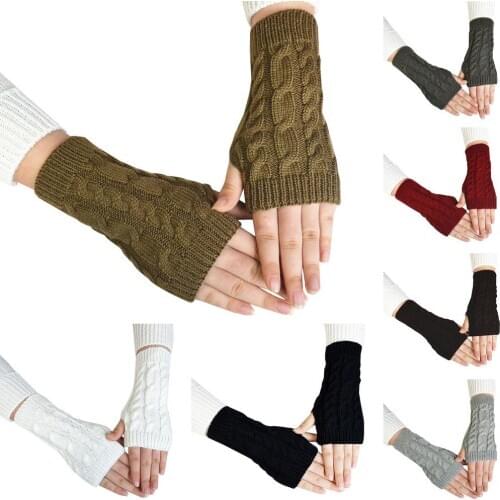 Women Short Knitted Gloves Soft Comfortable Winter Gloves
