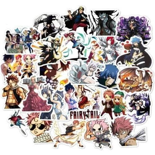 10/50/100pcs Japanese Anime Fairy Tail Pvc Adhesive Waterproof Sticker Fashion Trunk Brand Laptop Bag Stickers Toys