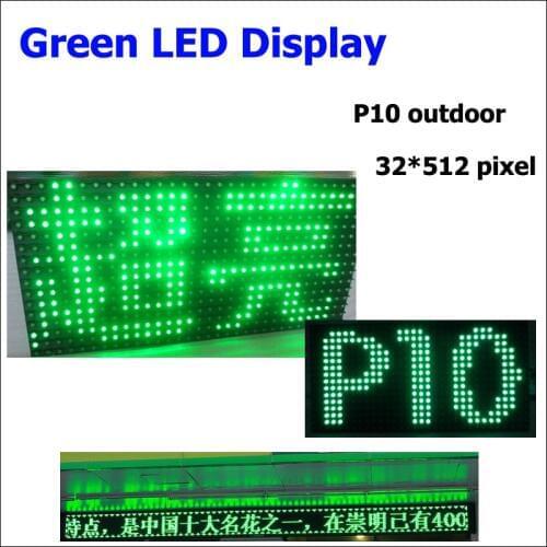 41*521cm P10 led display green color advertising led signboard outdoor p10 led display sign