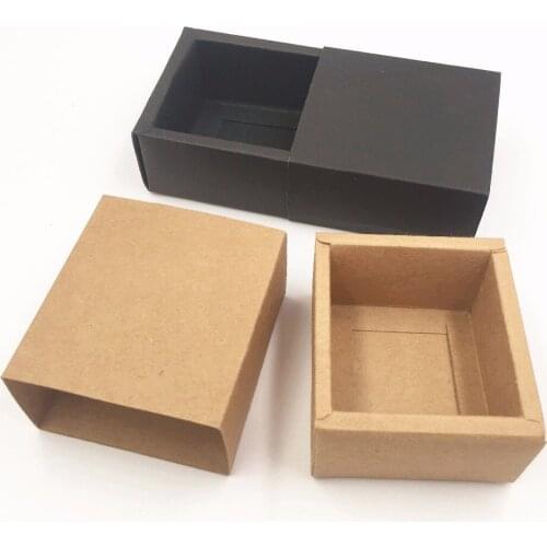 50pcs Kraft Paper Drawer Boxes DIY Blank Gift boxes for Gift\Handmade Soap\Crafts\Jewelry\Macarons\Candy Packing Boxes