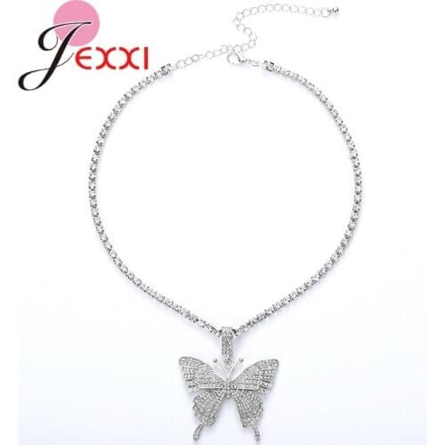 925 Sterling Silver Butterfly Necklace Clavicle Chain Simple And Elegant Temperament Necklace For Modern Women Gifts