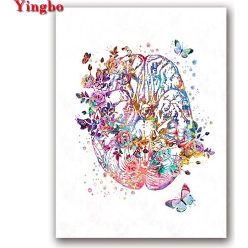 DIY Diamond Mosaic Brain Anatomy Medicine Pictures Diamond Painting Rhinestones Square/Round Diamond Embroidery Full Display