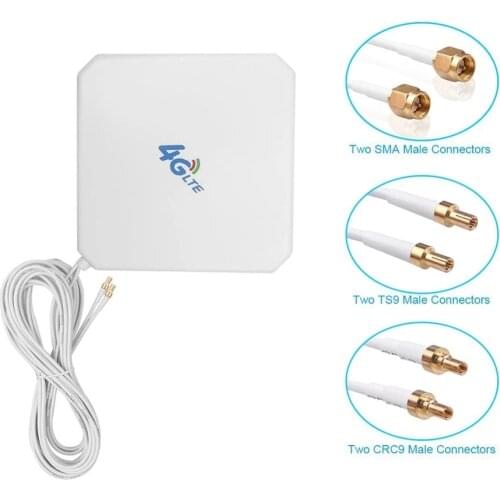 35dBi High Gain Antena SMA Antenna 2* SMA/2* CRC9/2* TS9 Male Connector 3G/GSM WiFi Signal Booster Panel 4G LTE Antennas