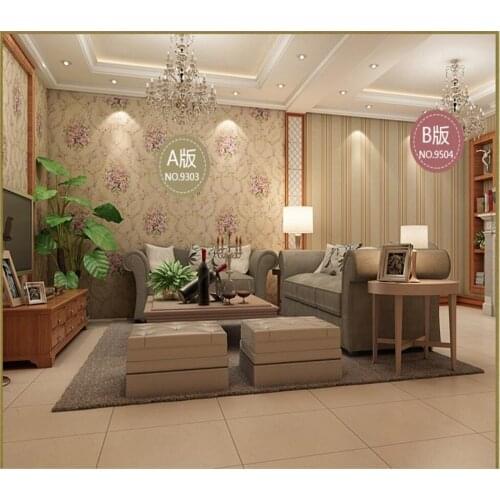 Beibehang Striped Nonwovens Wallpapers Living Room Bedroom TV Backdrops American Village Warm Pastoral Wallpapers AB Edition