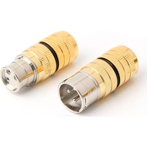 CGF XLR Plug High-end Gold 3 Pins XLR Male & Female Connector for DIY Audio Balance Cable - ( 4 Pcs)