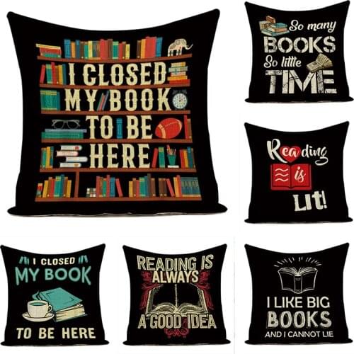 Colorful Book Decorative Throw Pillows Case Cute Unicorn Cushion Cover 45-45 Cartoon Animal Sofa Cushion Cover for Living Room