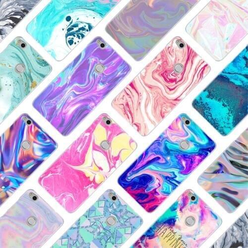 MLLSE color Pink and Aqua Marble Fashion Case Cover for Huawei NOVA 3 3i 4 Honor V20 8X 8A 7A Pro 7X 7C 7S 8 9 10 Lite Play Hot