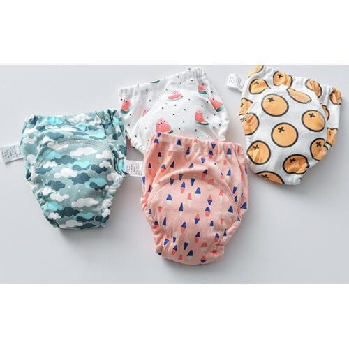 Children Underwear Cartoon Printed Training Pants Panties Waterproof Reusable Baby Diaper Washable Infant Cotton Toddler