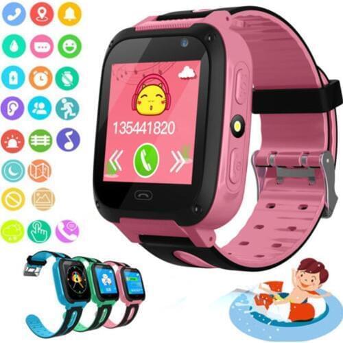 Anti-lost Kids Safe GPS LBS Location Tracker SOS Call Smart Watch with Camera Boy Blue Pink Children Watches Girls