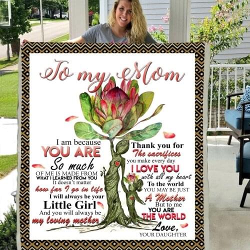To My Mom From Daughter Soft Throw Premium Plush Sherpa Fleece Blanket