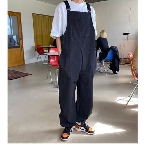 Spring and autumn retro oversize super fire jeans shoulder pants mens loose straight tube work clothes trend and large casual p