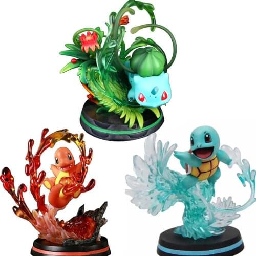 NEW Cartoon GK Charmander Bulbasaur Squirtle Action Figure Model Collection Toys Pokemones Anime Figure Toys Gifts for Children