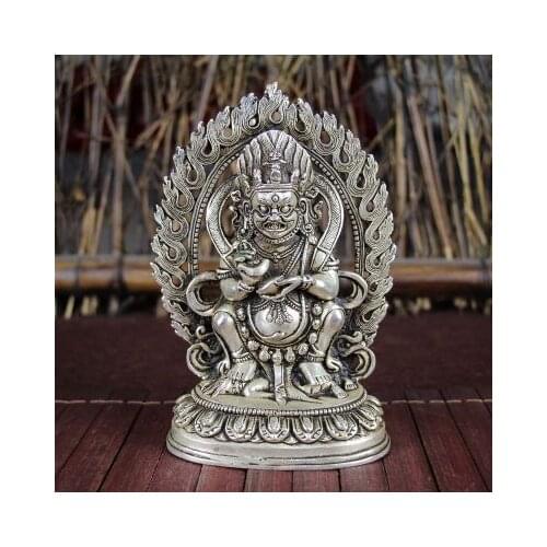 Collection of fine arts and crafts white copper Buddha statue Bodhisattva of Tibet zonggeba free of freight