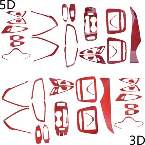 1 Set LHD Car Red Interior Decorative Trim Sticker Carbon Fiber Texture PVC Fit for Chevrolet Malibu 2016 2017 2018 2019 3D/ 5D