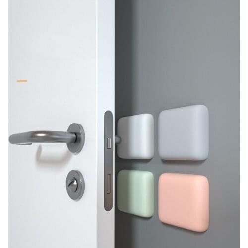 Round Square Silicone Door Handle Bumper Anti-Crash Pad Wall Protector Mute Door Stopper Self Adhesive Home Hardware