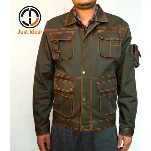 Men Casual Jacket Fashion Loose Big Size Outwear Male Coat Multi Pocket Work Jacket Brand Clothing XS to 4XL ID695