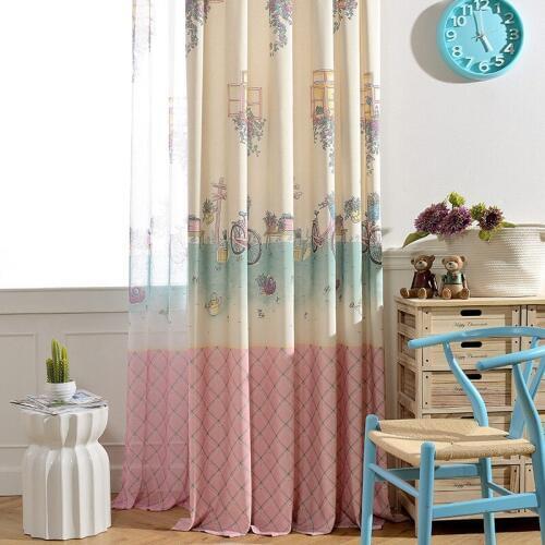 Riding Cartoon Sweet Pink Curtains For Children Girl Tulle Sheer Volie Curtain Quality Window Cortinas Kids Room Curtains