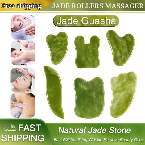 Jade Stone Gua Sha Scraper Board Facial Massager for Face Guasha Natural Gouache Scraper for Face Skin Lifting Beauty Care Tools