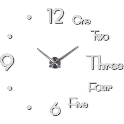 2020 New arrival Quartz clocks fashion watches 3d real big wall clock rushed mirror sticker diy for living room decor clocks