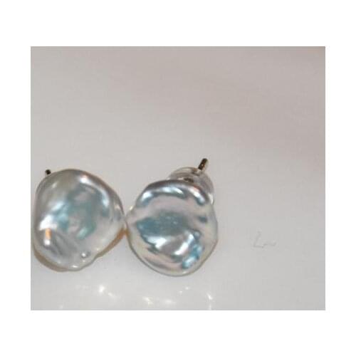 New Favorite Pearl Earrings Baroque White 9-11mm Natural Freshwater Pearls Gold Color Silver Stud Earring Fine Jewelry For Lady