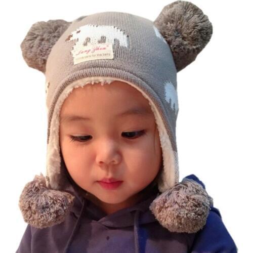 New Brand LANGZHEN Girls Boys Hats Cartoon Bear Kids Baby Winter Hats Bonnet Enfant Hat For Children Baby Muts KF283