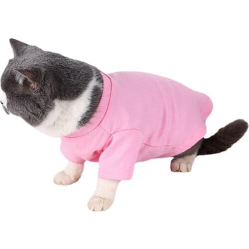 Polyester Cotton Blank Cat Shirt for Cats Spring Outdoor Sport Apparel Burmese Cat Clothes for Small Medium Cats Dogs T Shirt