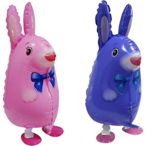 1pcs/lot Walking Pet Rabbit Balloons Animal aluminum Foil Balloon birthday Party Decoration Supplies Kids Toy