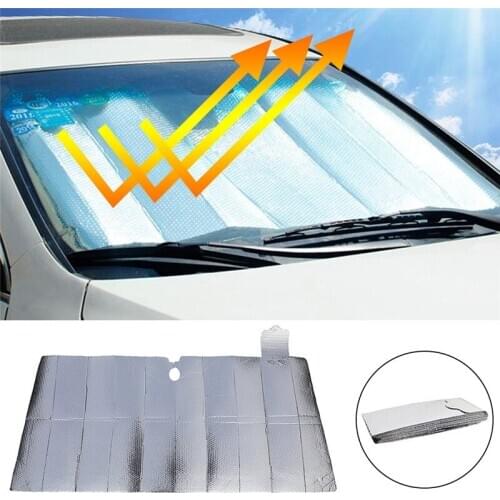 Car Windshield Sunshade Aluminum Foil Insulation Bubble Auto Front Window Heat Shield Cover Foldabler Fits For Various Sizes
