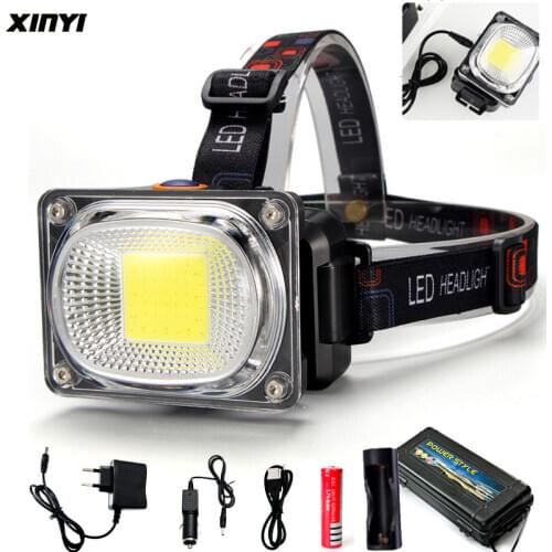 10000LM Super bright COB LED Headlight DC Rechargeable Headlamp 3Modes Waterproof Head Torch light 18650 Battery for Hunting