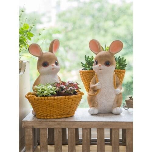 Patio Decoration Flower Pots Balcony Decoration Lovely Rabbit Creative Flowerpot Wedding decor Home Accessories Holiday Gifts