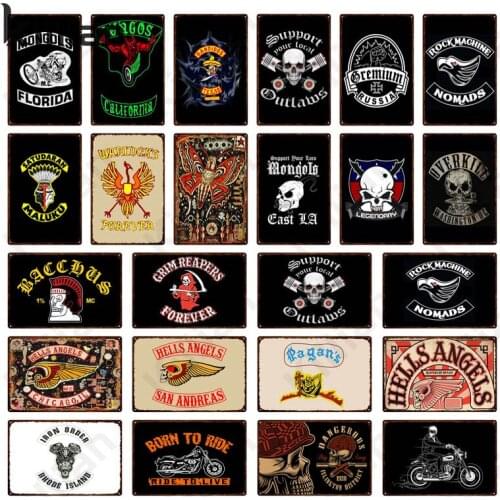 Punk Gothic Style Metal Plate Home Decoration Retro Metal Poster Black Comic Metal Plaque Unique Bar Club Garage Wall Decoration