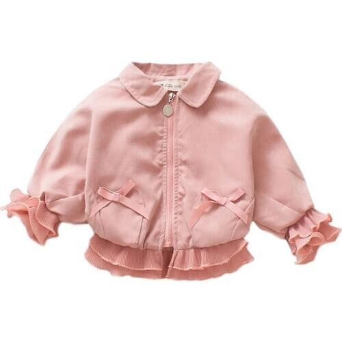 2019 Spring Autumn Girls Jacket Coat Cute Baby Girls Outerwear Kids Windbreaker Clothes Childrens Coats Zipper Jacket Clothing