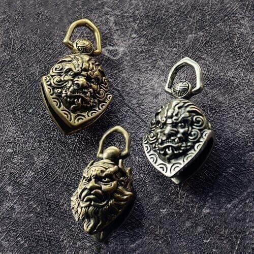 Vintage Antirust Brass Exorcism Bell China Feng Shui Mini Portable KeyChain Pendant Home Office Desk Decoration Ornament Toy Gif