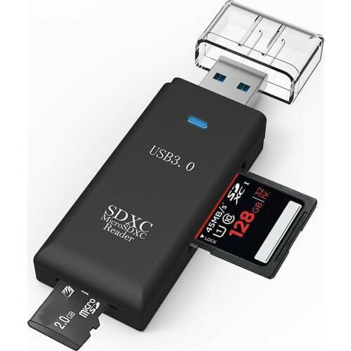 HighSpeed 2 in 1 Memory Card Reader MINI USB 3.0 Micro SD/SDHC/SDXC TF T-Flash Card Reader Adapter for PC Laptop Computer