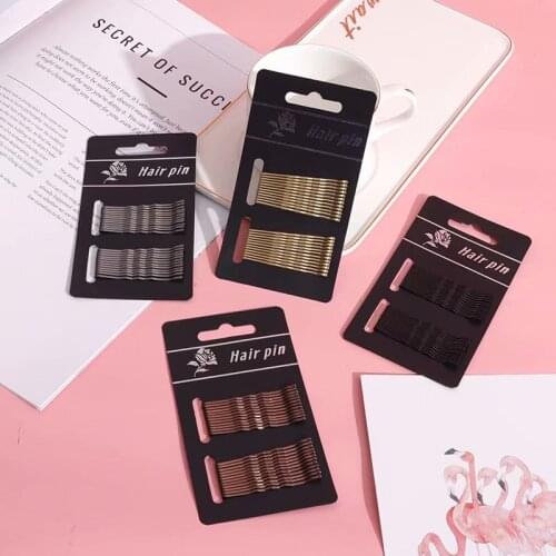 24PCS/Pack Women Girls Basic Black Gold 5 CM Barrettes Female Hair Clips Headbands Lady Good Quality Hairpins Hair Accessories