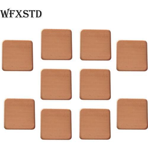 10pcs New 15*15*0.5mm Rounded Notebook Graphics Copper CPU Thermal Pad Cooling Red Copper