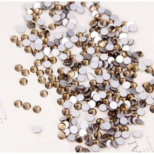 1440pcs/bag the smoked topaz color Non Hotfix Flatback Rhinestones for Nails 3D Nail Art Decoration Glitter Crystal