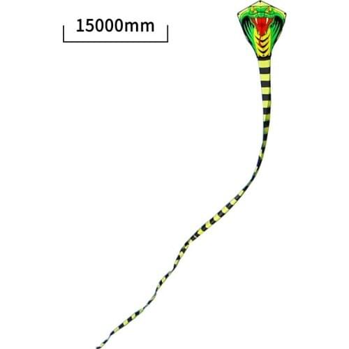 15m/49.21ft Cartoon Mamba Snake Kites FRP Rod Flying Sports Beach Kitesurf Children Gift Family Outdoor Sport Activity