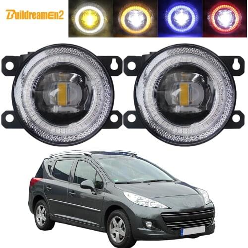 2 X Car LED Lens Fog Light Assembly Angel Eye DRL Daytime Running Lamp 30W 8000LM 12V For Peugeot 207 CC SW Hatchback 2006-2012