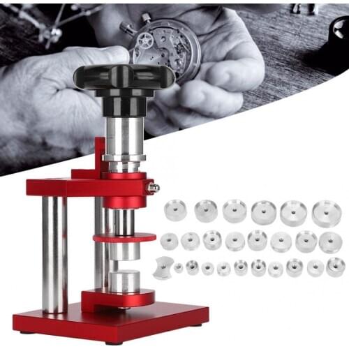 25pcs Aluminum Dies Watch Back Case Closer Watch Back Cover Pressing Equipment Watch Back Case Cover Presser Repair Tool Kit