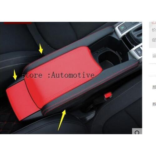 3pcs/set Auto accessories PU Leather Center Armrest Box Surface Case Cover Trim For Honda Civic 2016 2017 2018 ar-Styling Covers