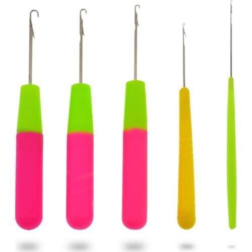 5pcs/set Knitting Needles Hook Crochet Braided Needle Hook Hair Fabric Dreadlock Handle Crafts Needlework Circular Sewing Suit