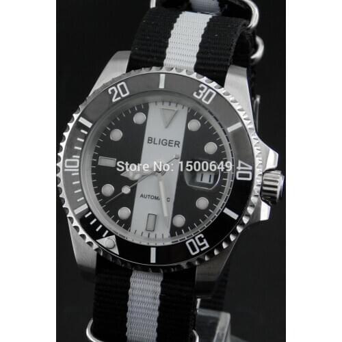 BLIGER 40mm dial Ceramic Bezel sapphire glass automatic DG2813 movement mens watches