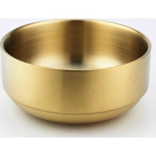 304# stainless steel bowl thickened gold double layer anti scalding