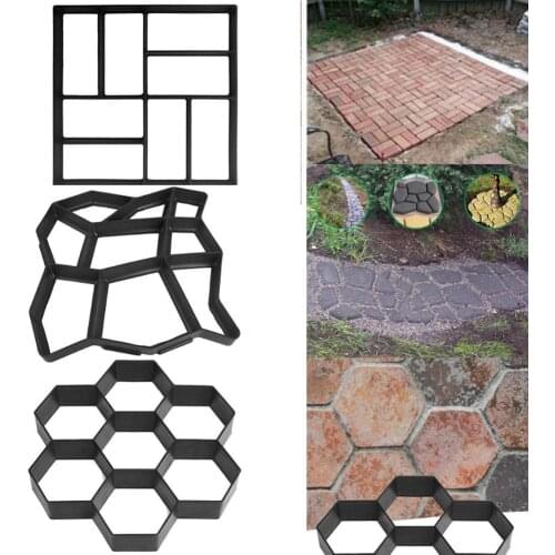 DIY Garden Paving Cement Brick Molds Durable Concrete Paving Brick Molds Garden Building Tool with Instruction